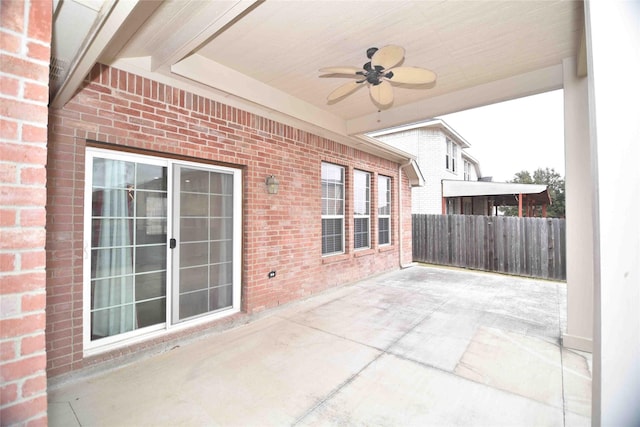 view of patio with ceiling fan