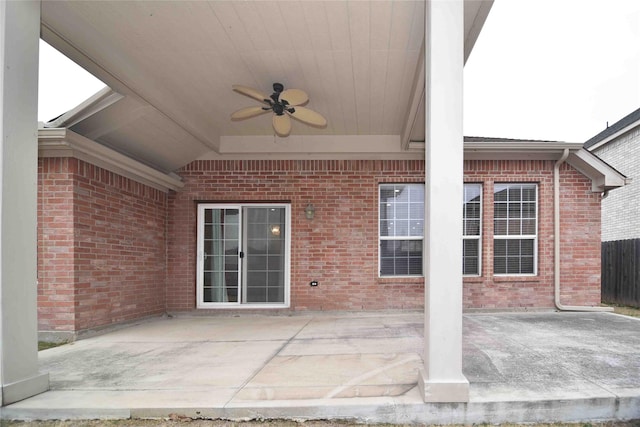 view of patio / terrace featuring ceiling fan