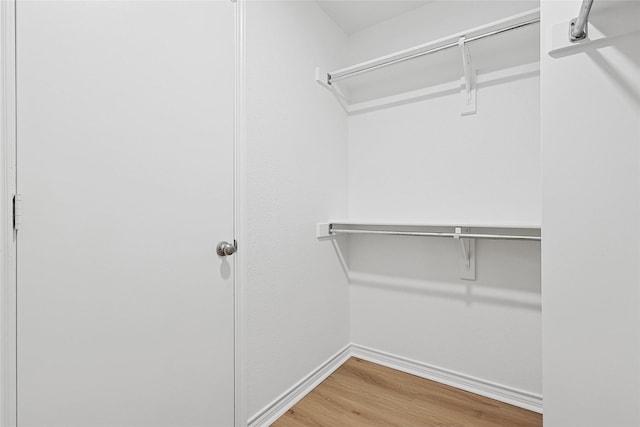 walk in closet featuring hardwood / wood-style floors