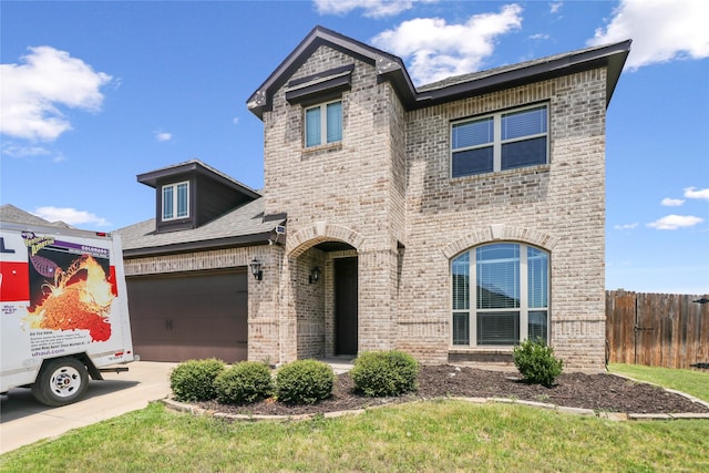 view of front of house with a garage