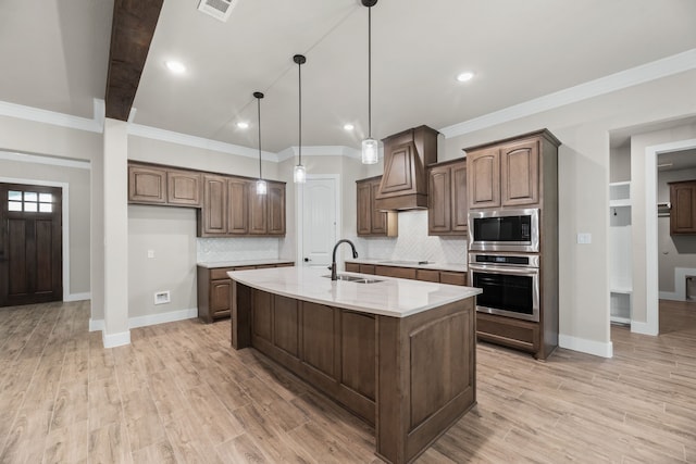 2021 Crystal Palace Blvd, Alvarado, TX 76009 - kitchen featuring a sink, ornamental molding, stainless steel appliances, and baseboards