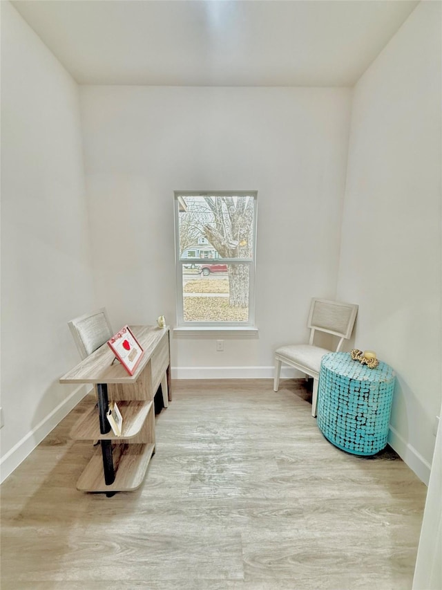 interior space with light hardwood / wood-style flooring