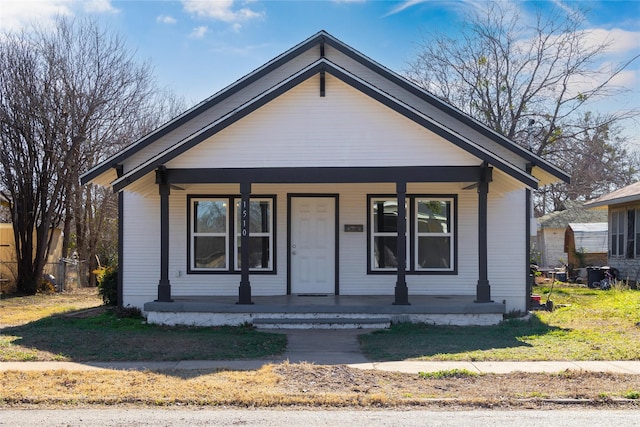 bungalow featuring covered porch