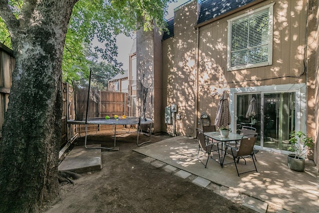 view of patio featuring a trampoline