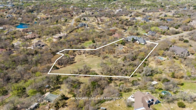 overview of rural landscape featuring property boundaries highlighted