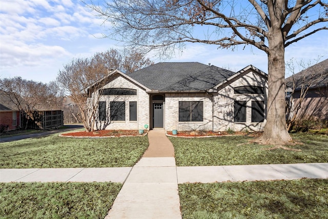 view of front of house featuring a front lawn