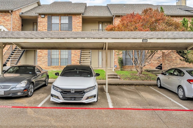 view of car parking with a carport