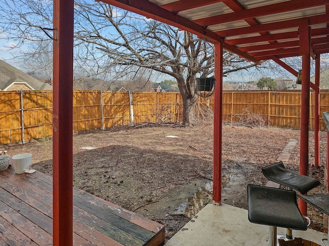 view of yard with a deck