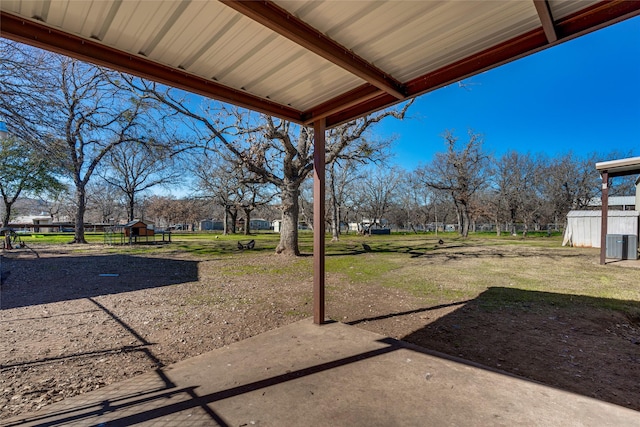 view of yard with a playground