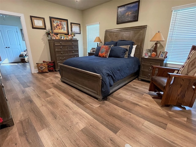 bedroom featuring light hardwood / wood-style floors