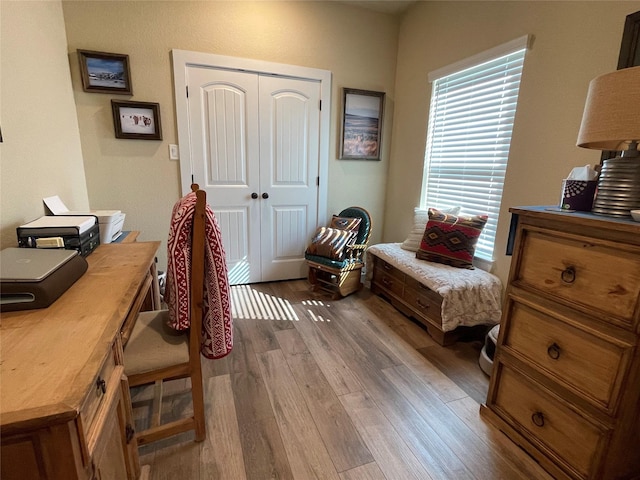 office with hardwood / wood-style floors