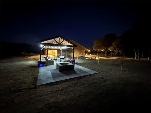 view of storm shelter featuring a patio