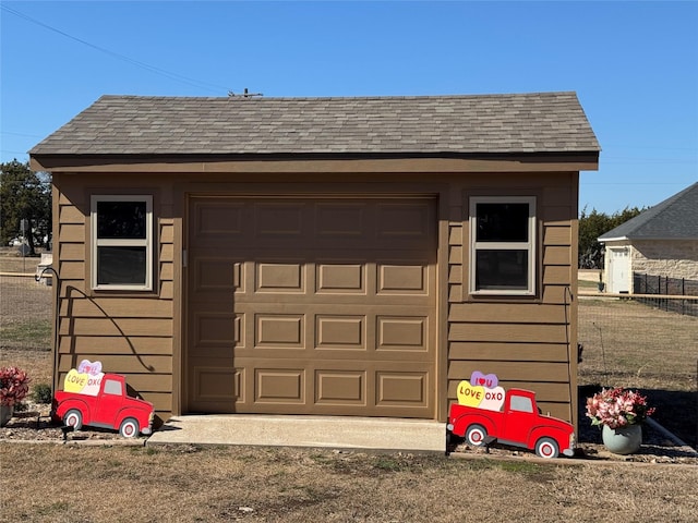 view of garage