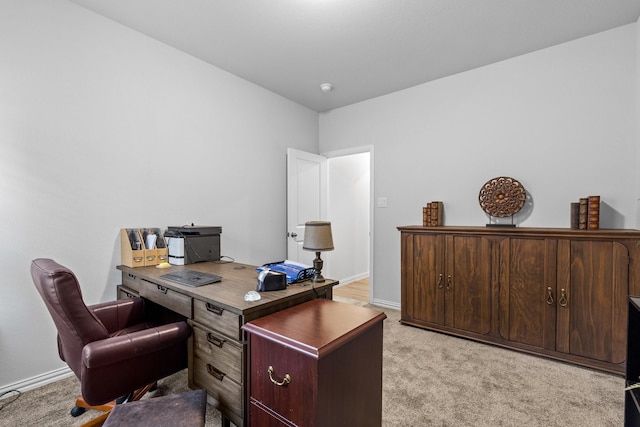 office with light colored carpet