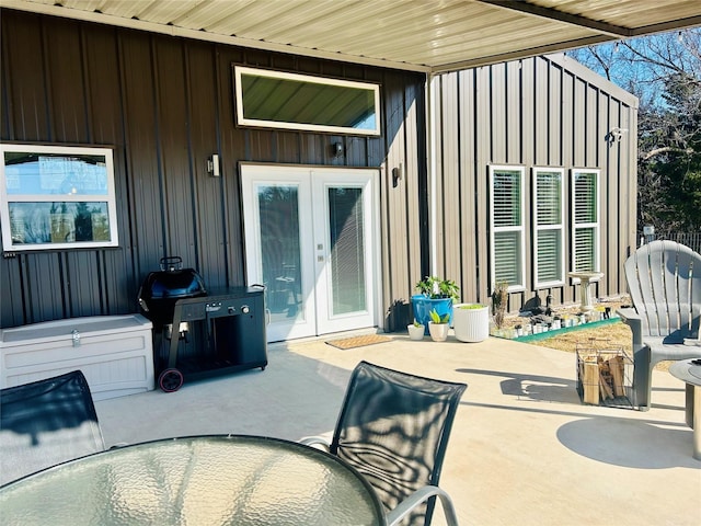 view of patio / terrace featuring french doors