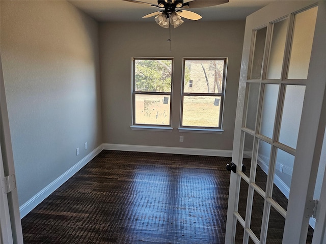 unfurnished room featuring ceiling fan