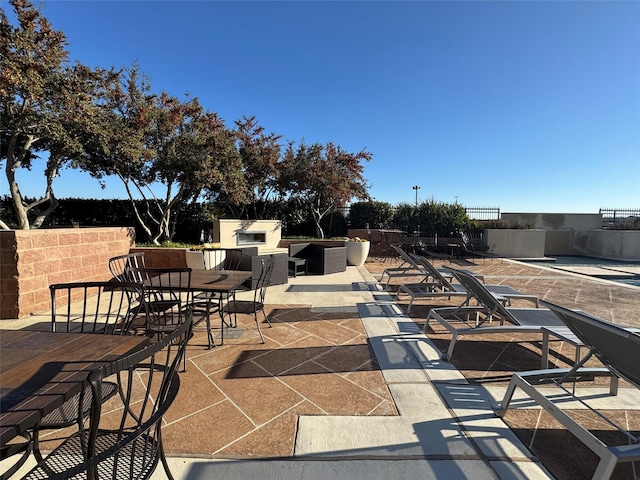 view of patio / terrace with exterior kitchen