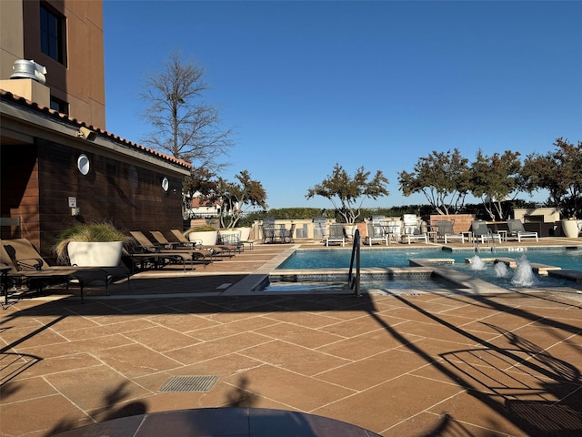 view of pool featuring a patio area