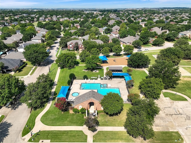 drone / aerial view featuring a residential view