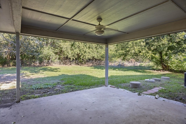 view of patio / terrace with ceiling fan