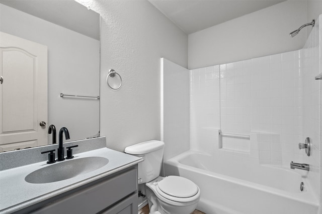 full bathroom featuring vanity, toilet, and shower / bathing tub combination