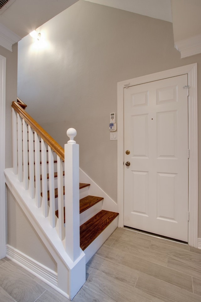 entrance foyer featuring light hardwood / wood-style floors