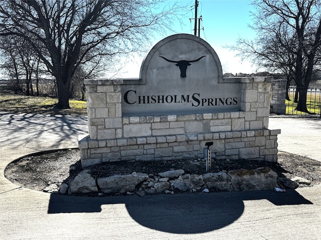 view of community sign