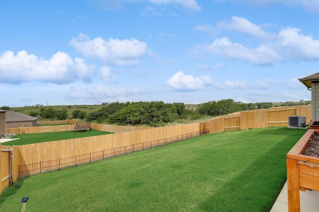 view of yard featuring cooling unit