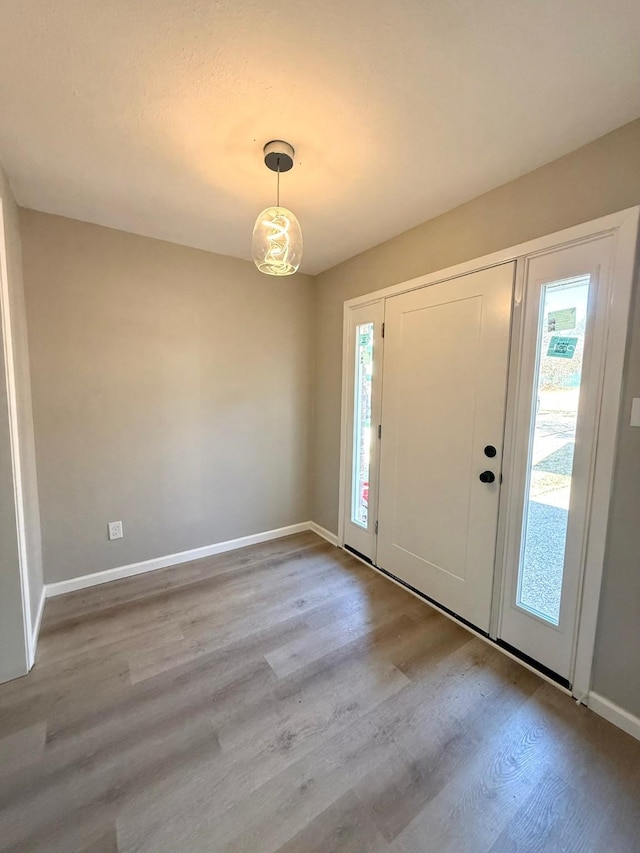 foyer entrance featuring light wood-type flooring