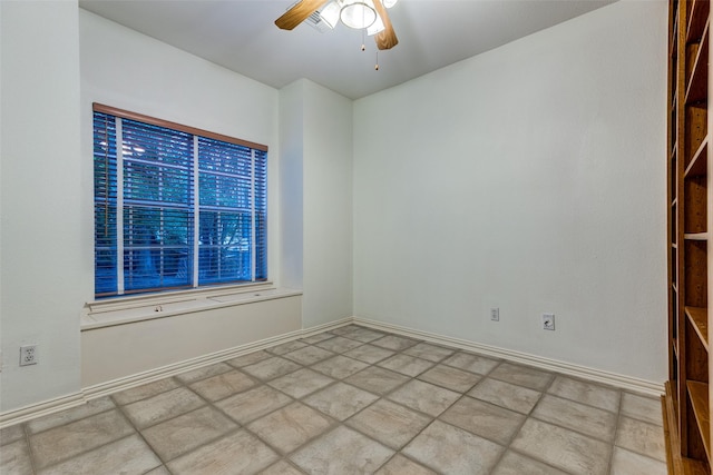 unfurnished room featuring ceiling fan