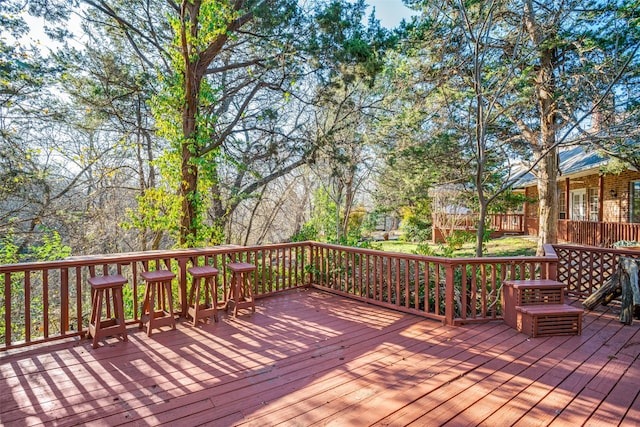 view of wooden deck