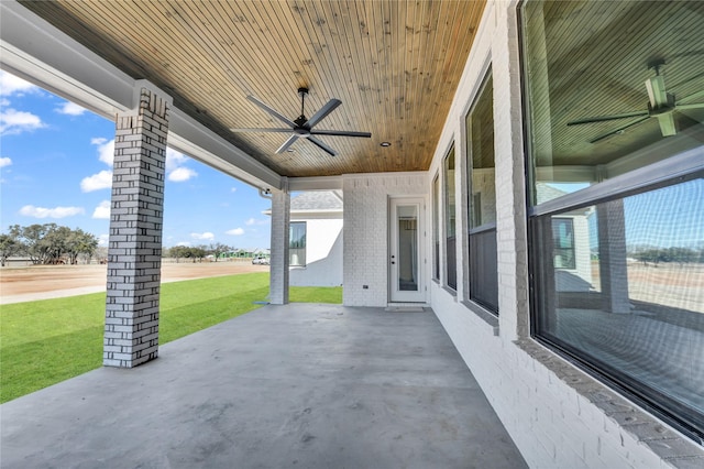 view of patio / terrace with ceiling fan