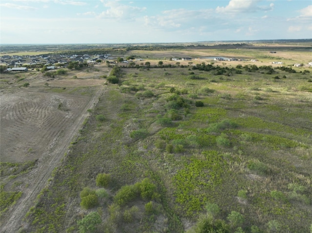 drone / aerial view with a rural view