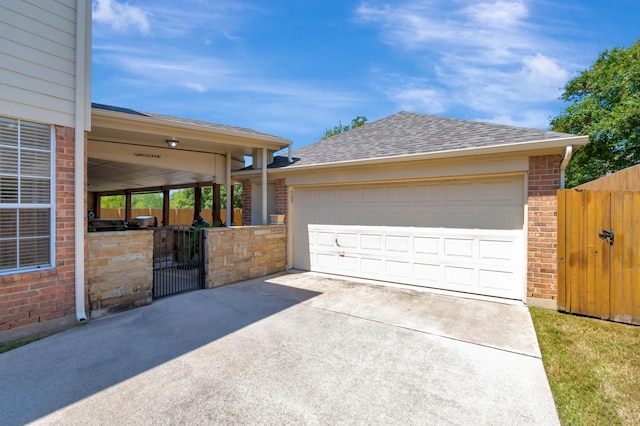 view of garage