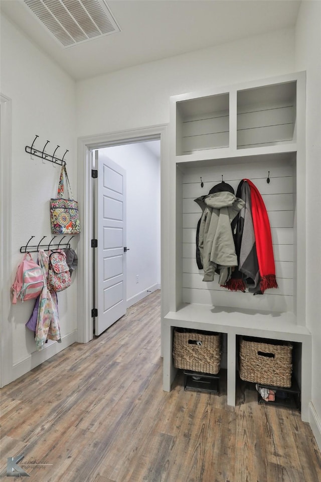 mudroom featuring hardwood / wood-style flooring