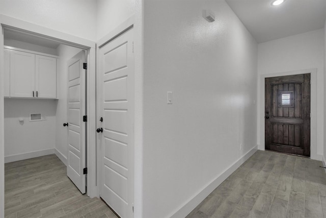 interior space featuring light wood-type flooring