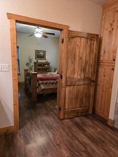 hall featuring dark hardwood / wood-style floors