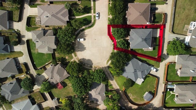 6464 Richmond Dr, Frisco, TX 75035 - aerial view of residential area with property parcel outlined