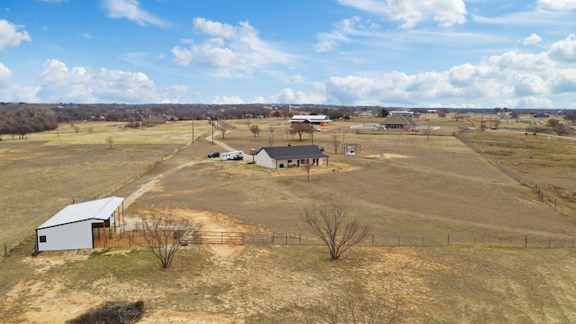 aerial view with a rural view