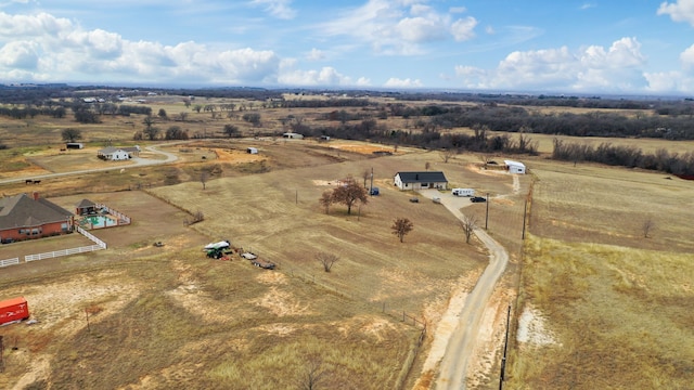 bird's eye view featuring a rural view