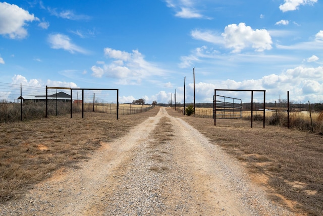 view of road featuring a rural view