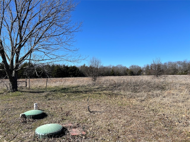 view of yard with a rural view