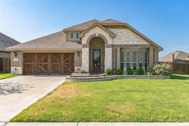 view of front facade with a front yard