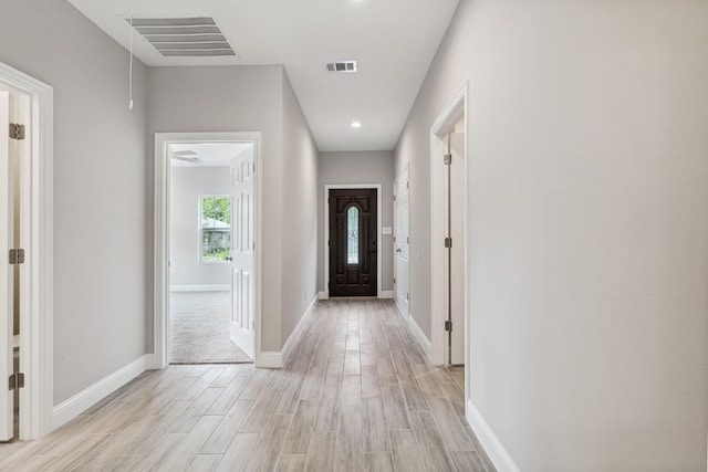 interior space featuring light wood-type flooring