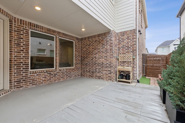 view of patio featuring a wooden deck