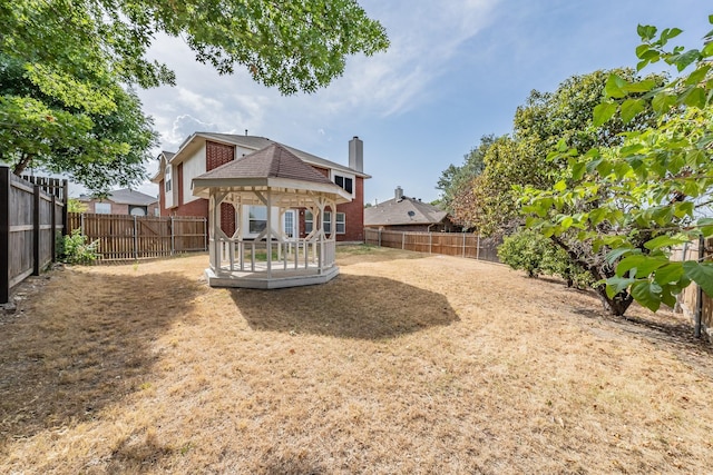 view of yard featuring a gazebo