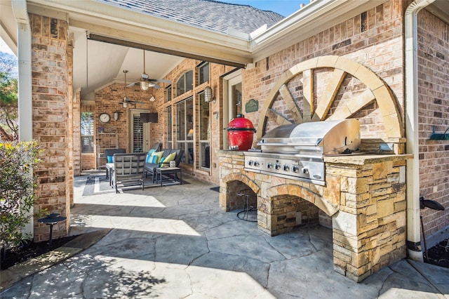 view of patio featuring outdoor dining area and area for grilling