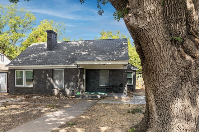 view of front of home with a patio area