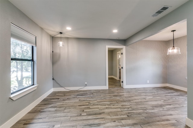 empty room featuring light hardwood / wood-style flooring