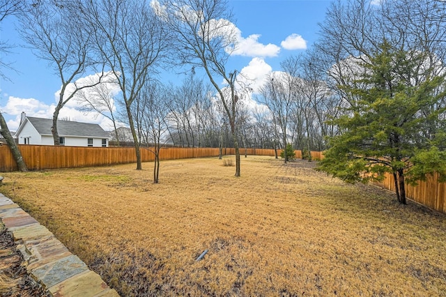 view of yard featuring fence private yard